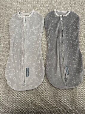 SwaddleMe Gray and Light Gray Cloud & Star Sleep Sacks - 2 Pack